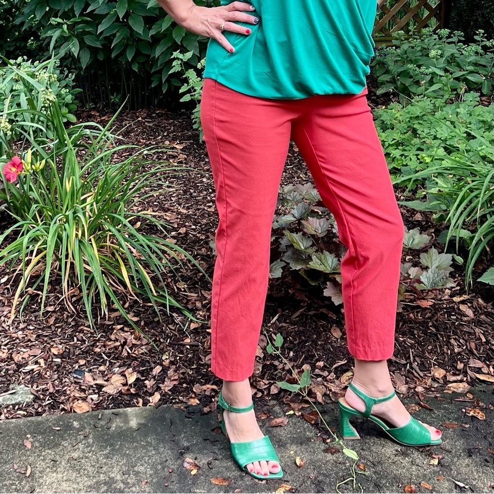 🧡 Premise Coral-Orange Ankle Pants | Pull-On Comfort | Like New 🧡